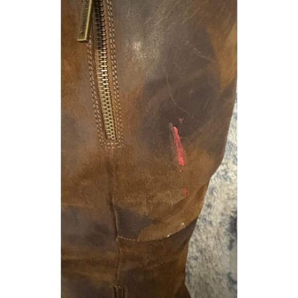 Donald Pliner Distressed Brown Leather Mid-Calf Boots Side Zip Women’s 10M - Picture 12 of 12